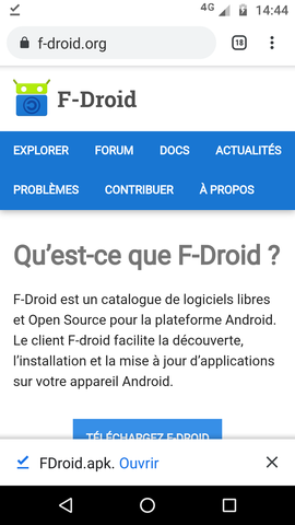 Ouverture de l'APK F-Droid