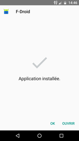 Installation de F-Droid terminée